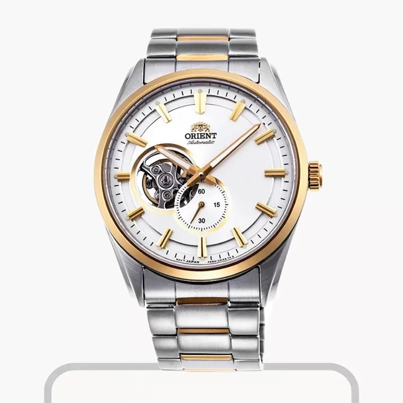 Orient Semi-skeleton Open Heart White Dial Men's Watch- RA-AR0001S